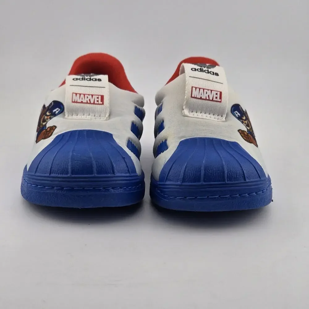 Adidas Superstar 360 Marvel Captain America Toddler Size 4K FX4882 Blue Red